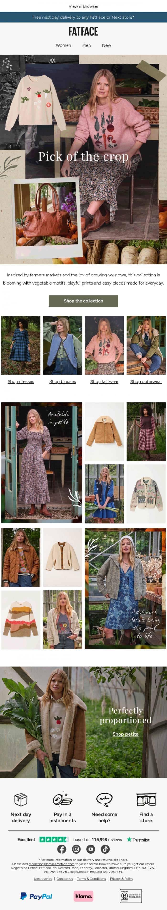 Email Design Inspiration from FatFace, Pick of the crop