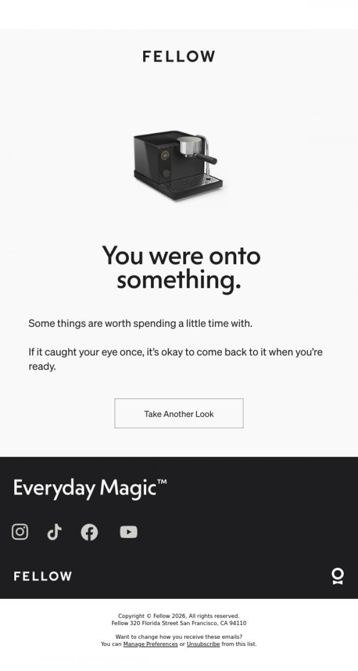 Email Design Inspiration from Fellow, The one you were considering