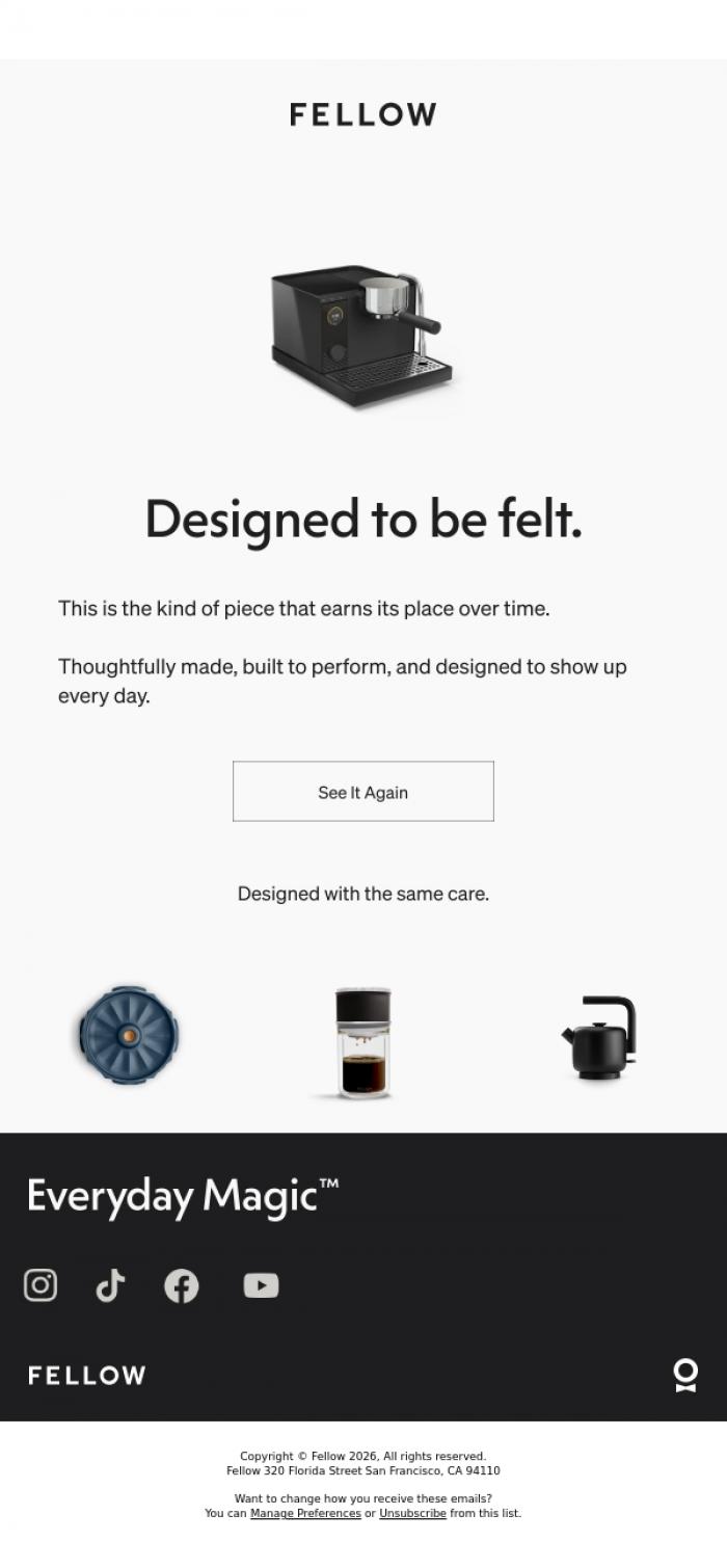 Email Design Inspiration from Fellow, Some things earn a second look