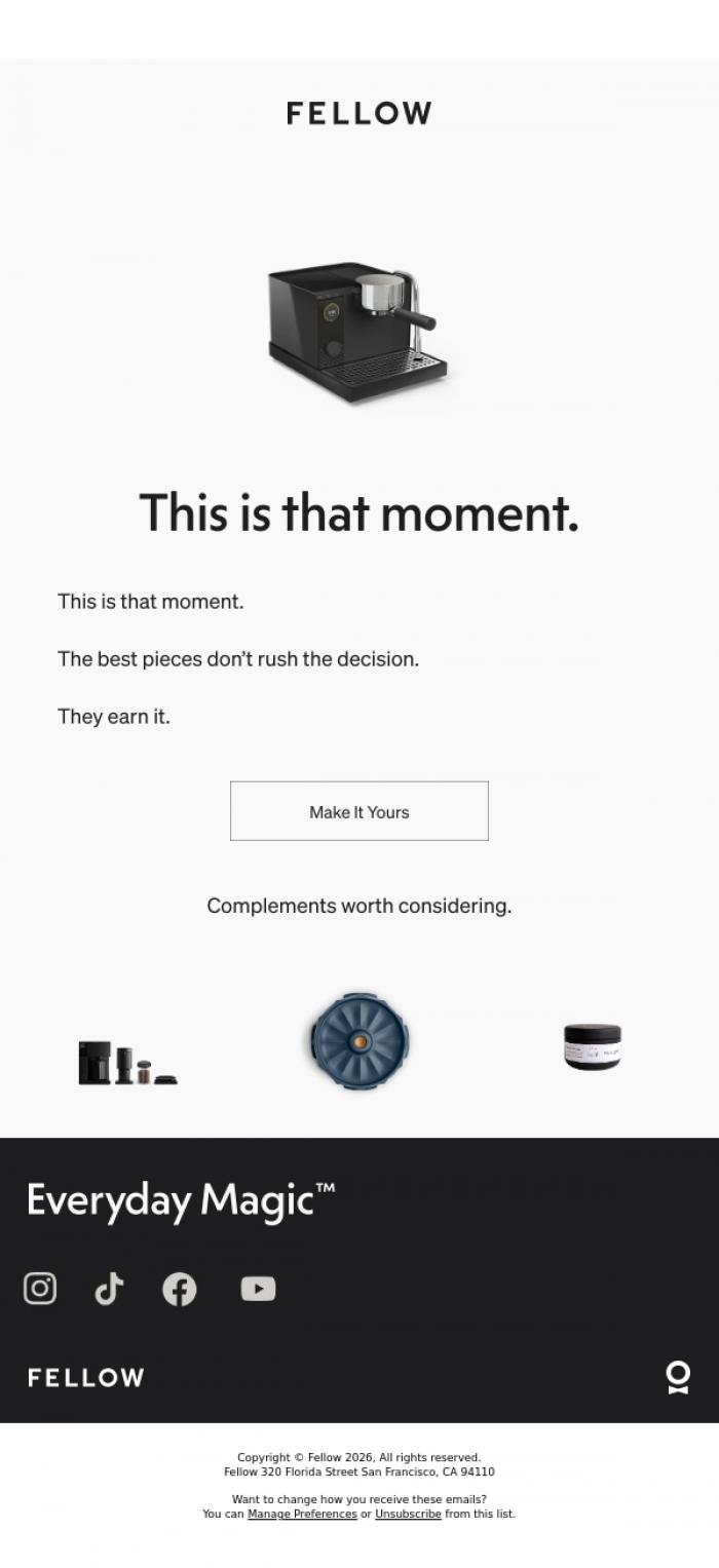 Email Design Inspiration from Fellow, Your call