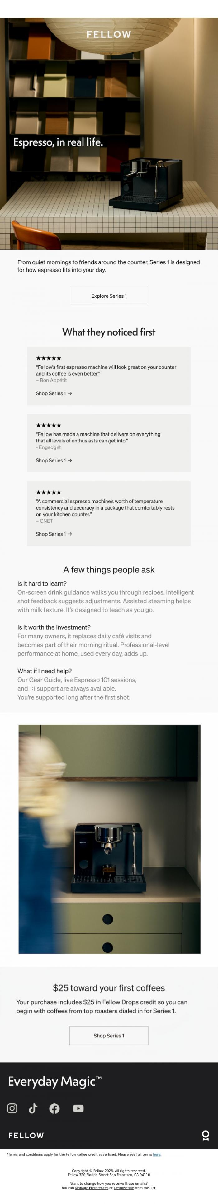 Email Design Inspiration from Fellow, Living with Series 1