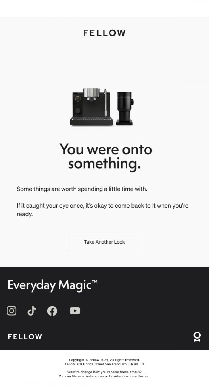 Email Design Inspiration from Fellow, The one you were considering