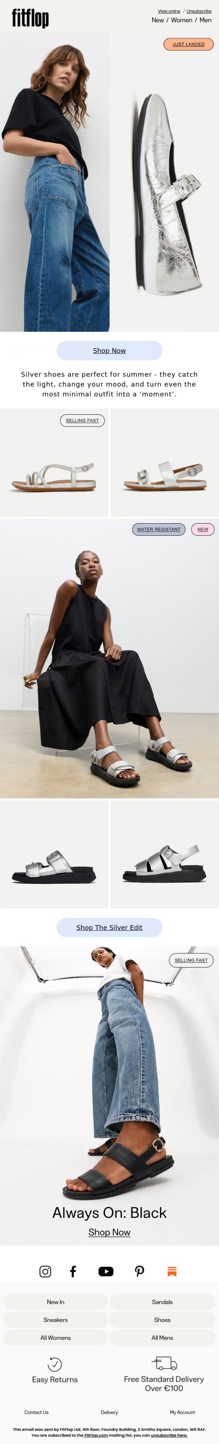 Email Design Inspiration from FitFlop, Self-Care, But Shinier &darr;