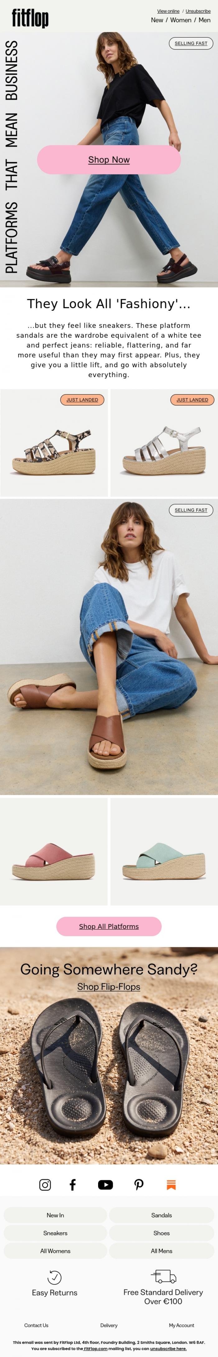 Email Design Inspiration from FitFlop, The Height Of Good Decisions