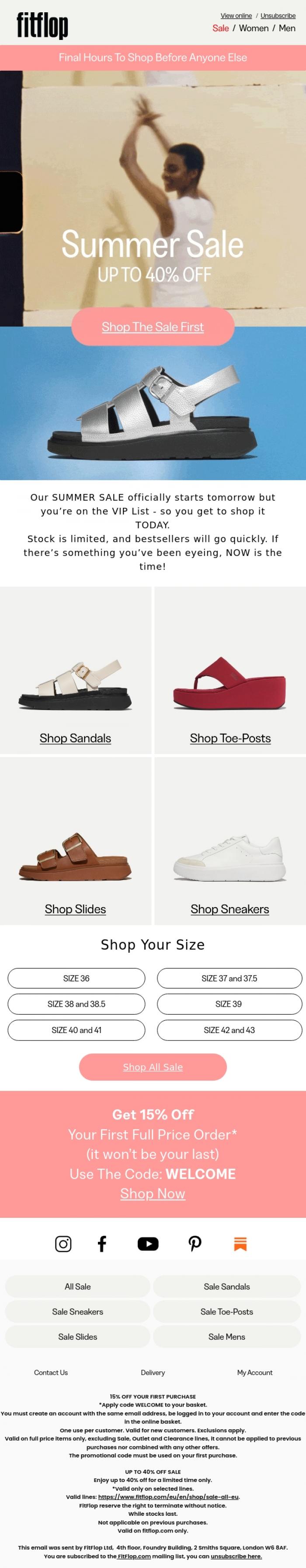 Email Design Inspiration from FitFlop, Sale Is FLYING... Don't Miss Out!