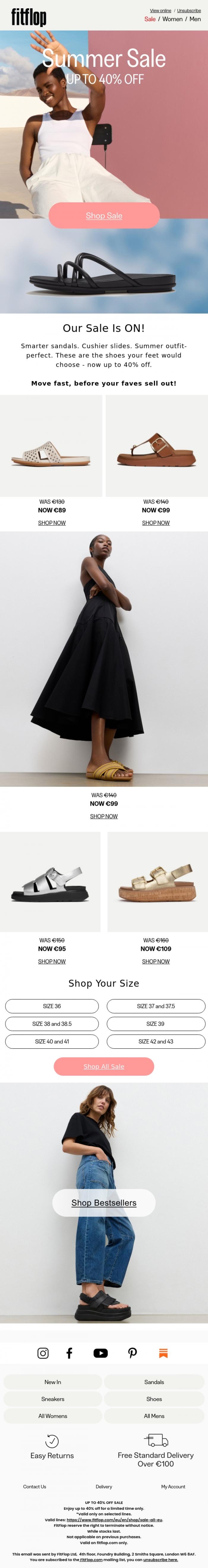 Email Design Inspiration from FitFlop, SALE: The HOTTEST Sandals Have Dropped In Price 🌞