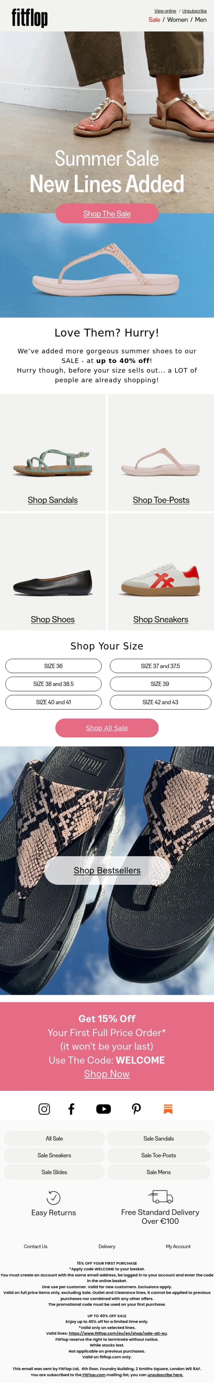 Email Design Inspiration from FitFlop, ALERT: New Sale Drop. Check It Out First! 🏃&zwj;♀️🔥