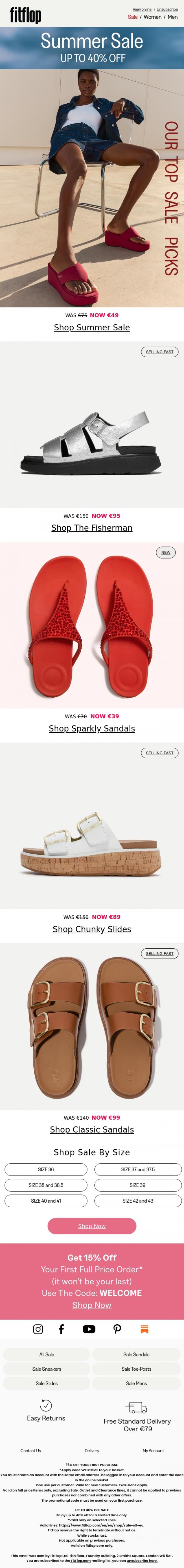 Email Design Inspiration from FitFlop, Today's The Day To Shop Our Summer Sale! 👉