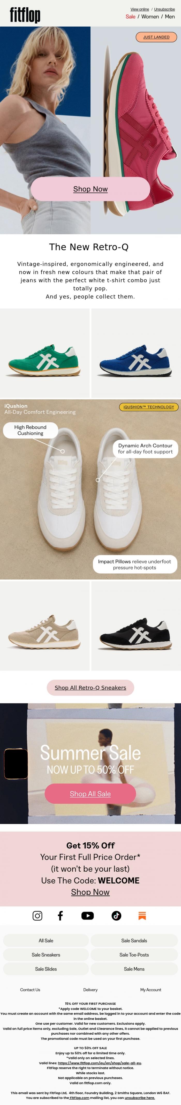 Email Design Inspiration from FitFlop, Retro Style. Modern Comfort 👟