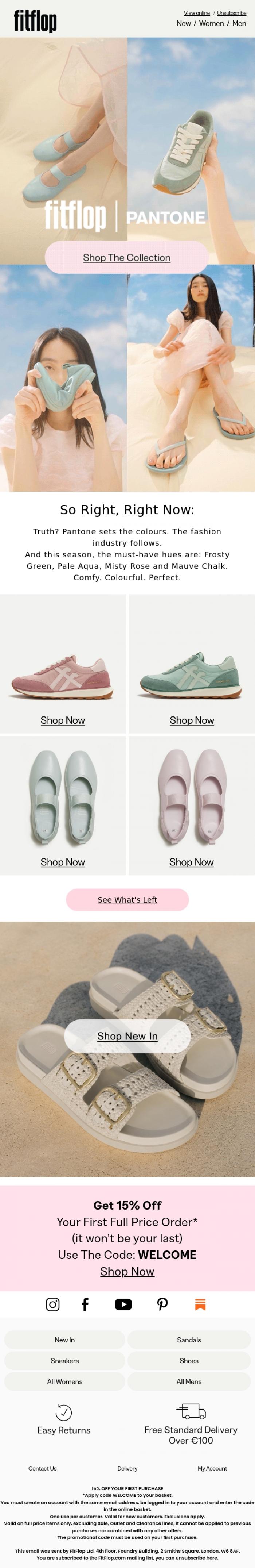Email Design Inspiration from FitFlop, What's Always Trending? Wardrobe-Wise?