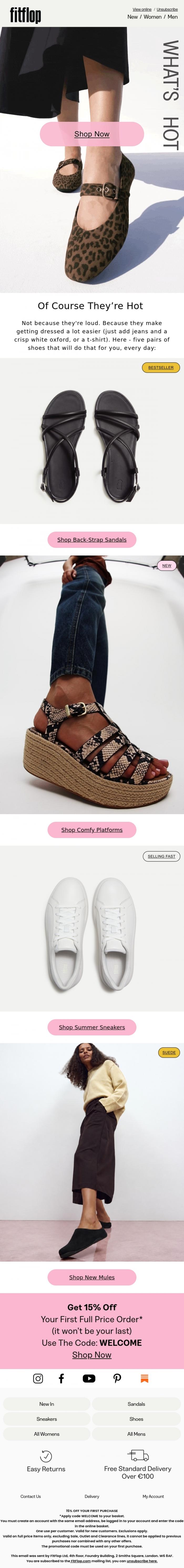 Email Design Inspiration from FitFlop, What's Hot This Week?  Let's Start With These 👉