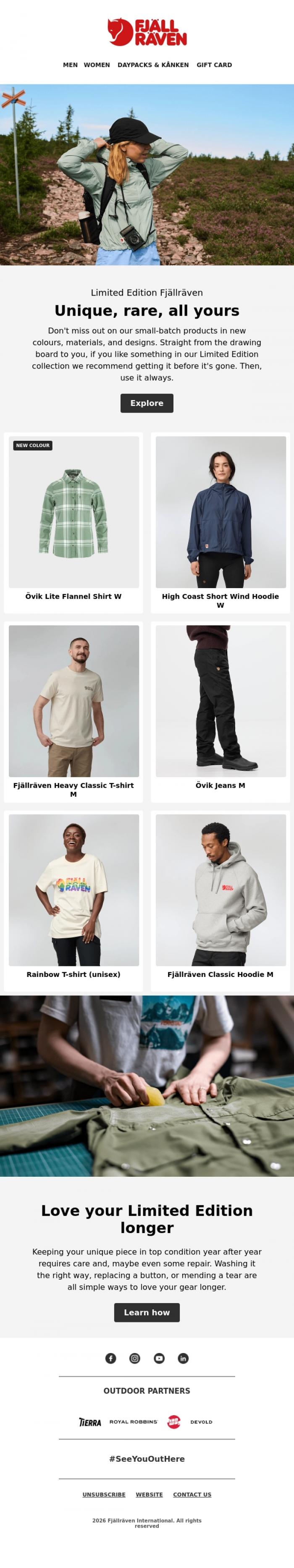Email Design Inspiration from Fj&auml;llr&auml;ven, Limited Edition Fj&auml;llr&auml;ven