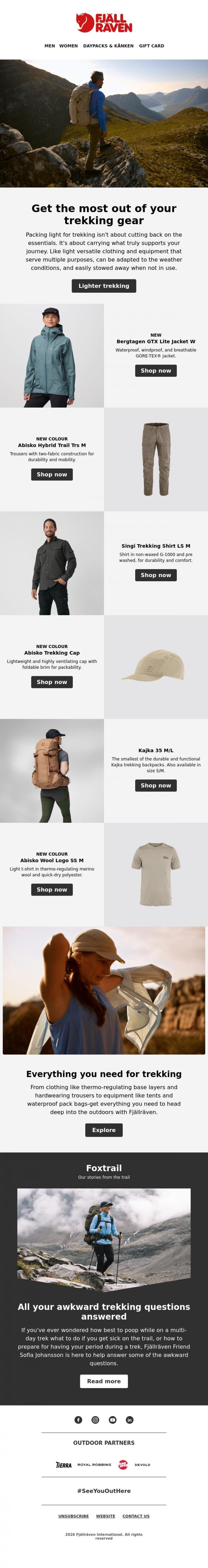 Email Design Inspiration from Fj&auml;llr&auml;ven, Get the most out of your gear