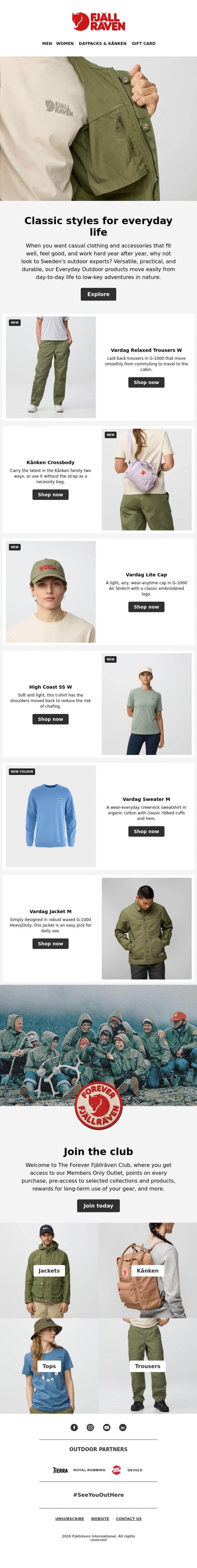 Email Design Inspiration from Fj&auml;llr&auml;ven, Explore Everyday Outdoor
