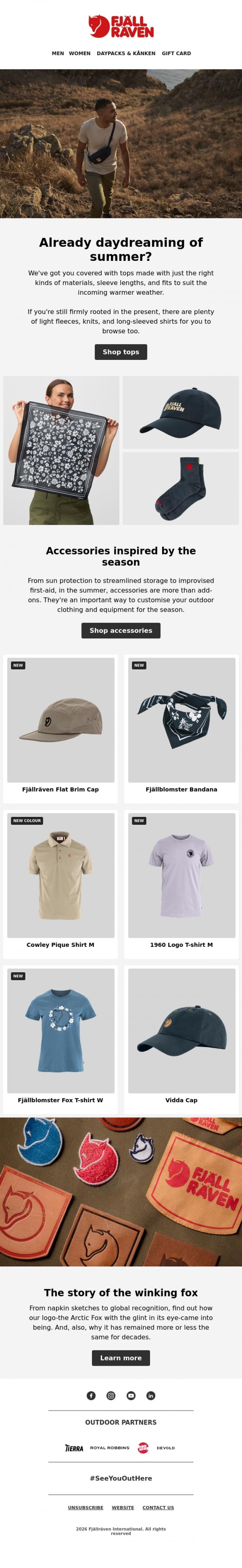 Email Design Inspiration from Fj&auml;llr&auml;ven, Get ready for warmer weather