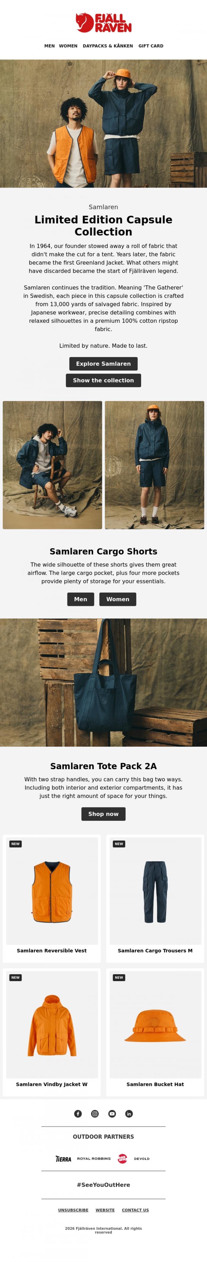 Email Design Inspiration from Fj&auml;llr&auml;ven, Out now: New, limited Samlaren