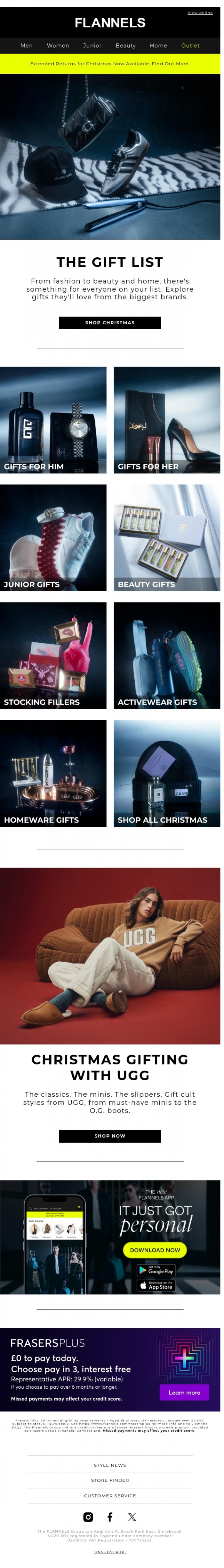 Email Design Inspiration from FLANNELS, Looking for the perfect gift?