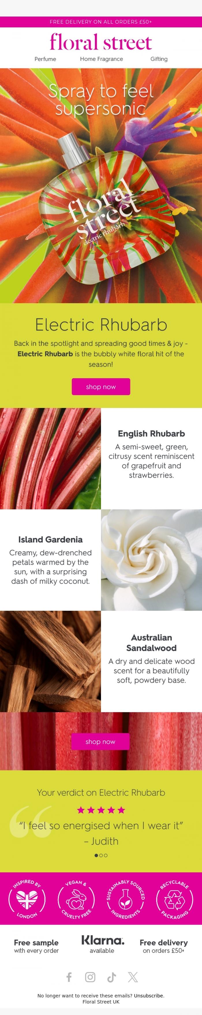 Email Design Inspiration from Floral Street, She's Electric! ⚡️