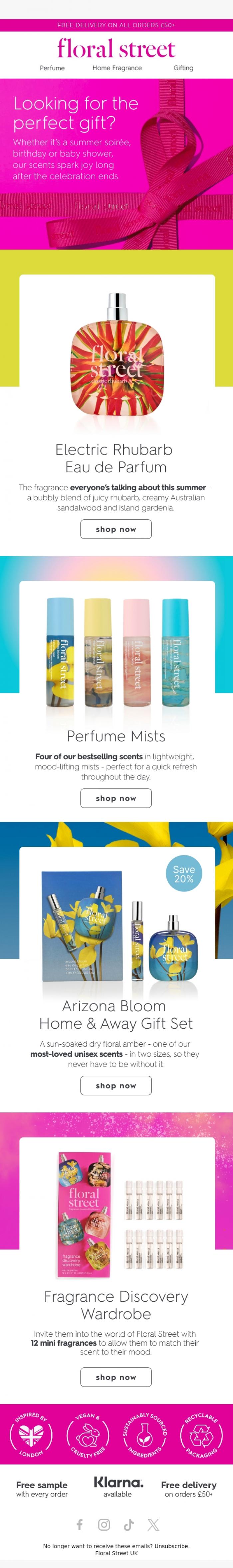 Email Design Inspiration from Floral Street, Trust us, they'll love these