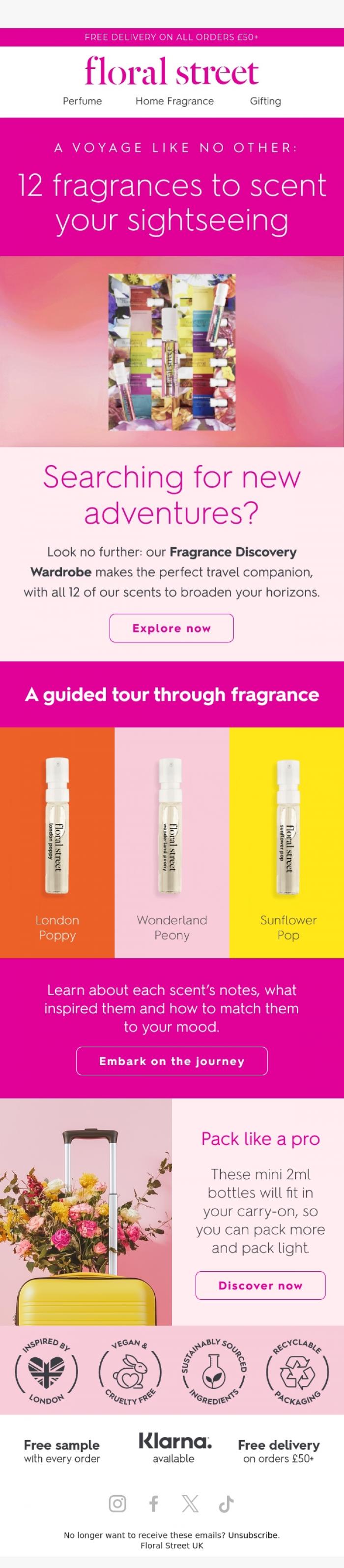 Email Design Inspiration from Floral Street, A guided tour through fragrance 🌸