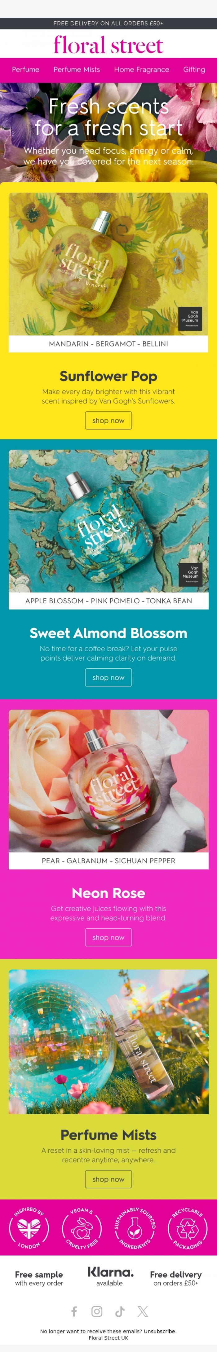 Email Design Inspiration from Floral Street, Top of the class scents 📚