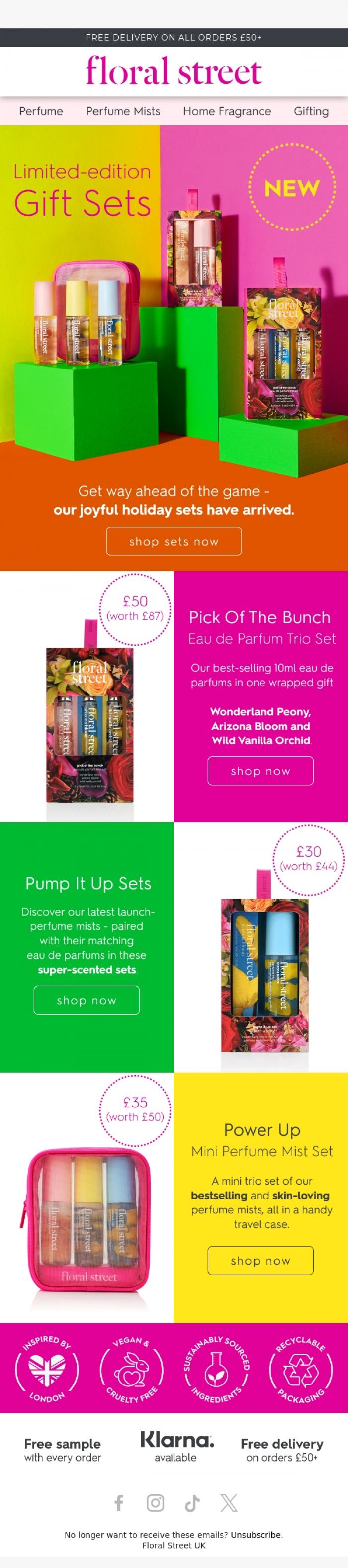 Email Design Inspiration from Floral Street, Early access: Joyful Gift Sets are here! ✨