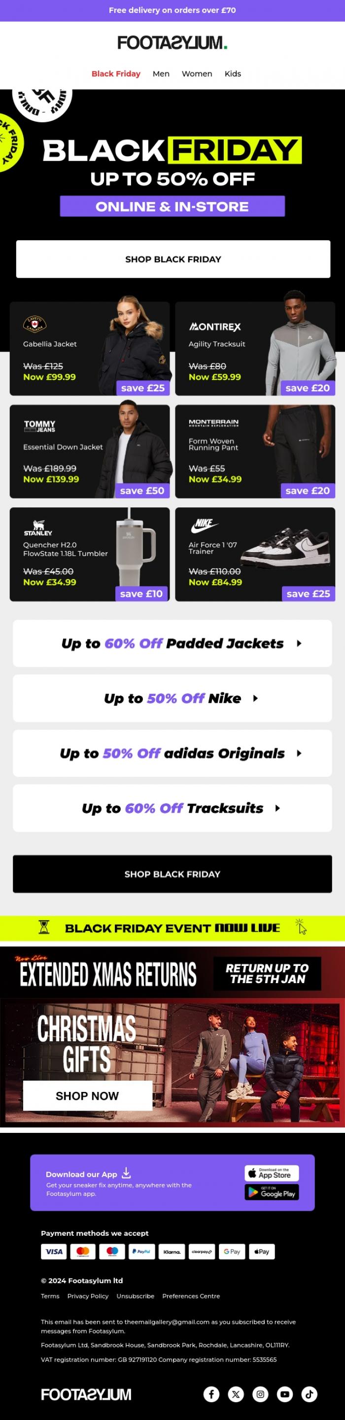 Email Design Inspiration from Footasylum, 🚨 Black Friday is HERE! 🚨