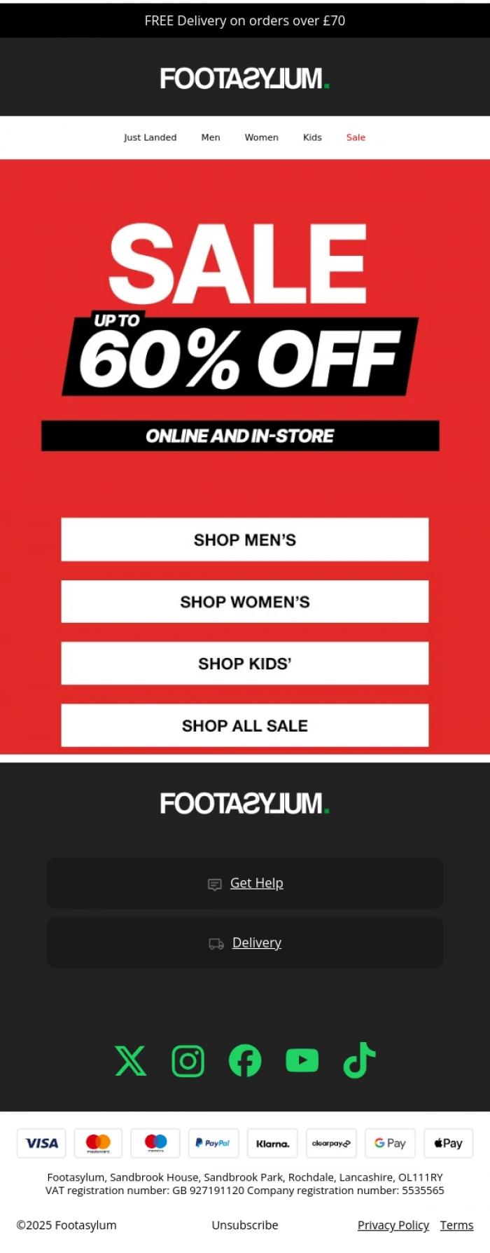 Email Design Inspiration from Footasylum, 🚨 SALE HAS LANDED! 🚨