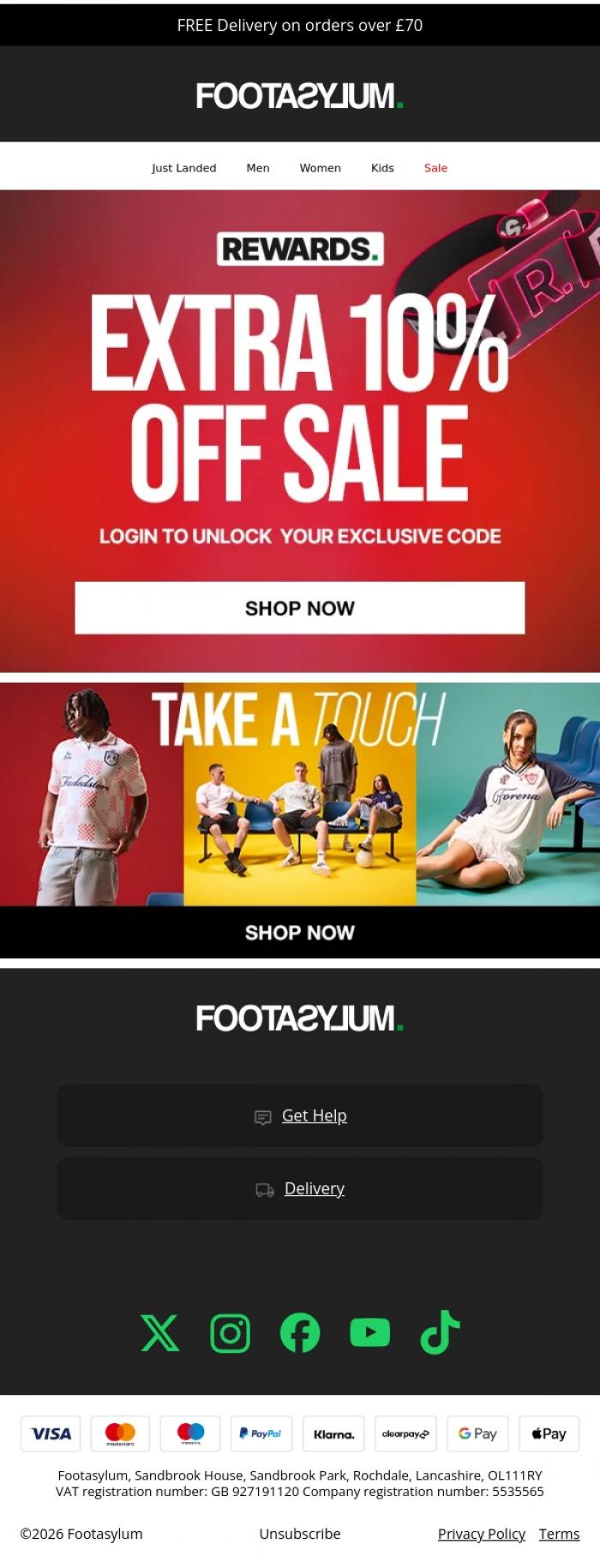 Email Design Inspiration from Footasylum, The Sale just got even better!