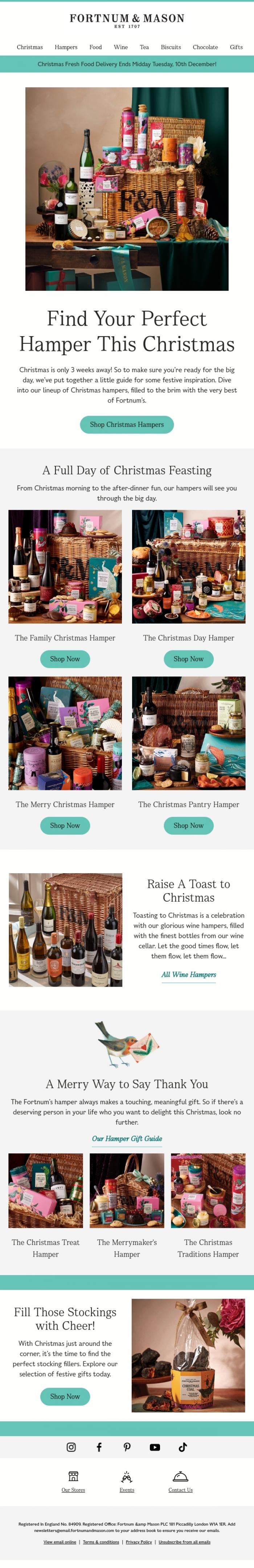 Email Design Inspiration from FORTNUM & MASON, Don't Miss Out on a Fortnum's Hamper