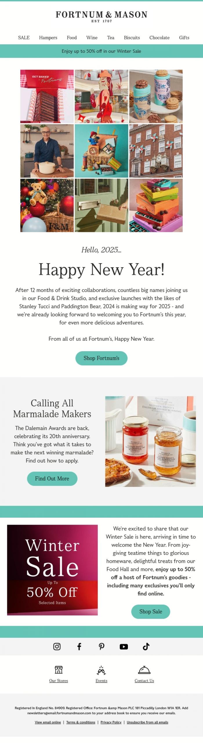 Email Design Inspiration from FORTNUM & MASON,  Happy New Year!✨