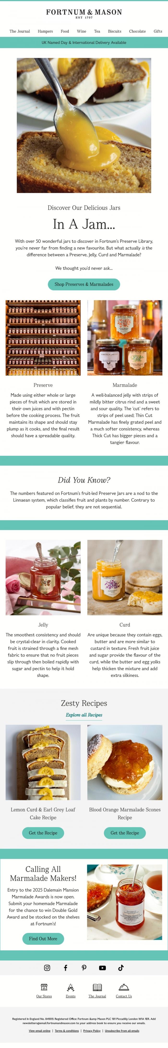 Email Design Inspiration from FORTNUM & MASON, Do You Know Your Jam From Your Jellies?