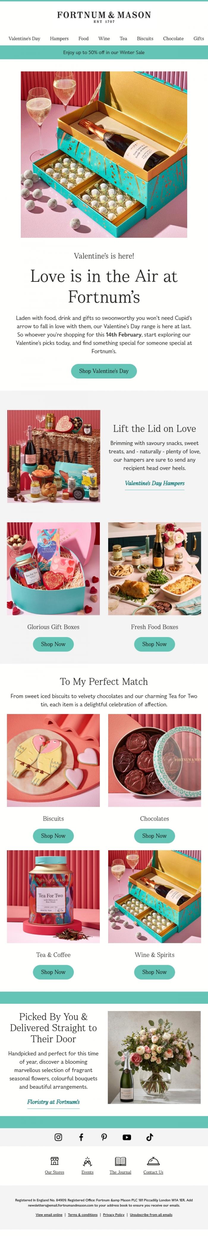 Email Design Inspiration from FORTNUM & MASON, True Love is a Gift from Fortnum's❤️