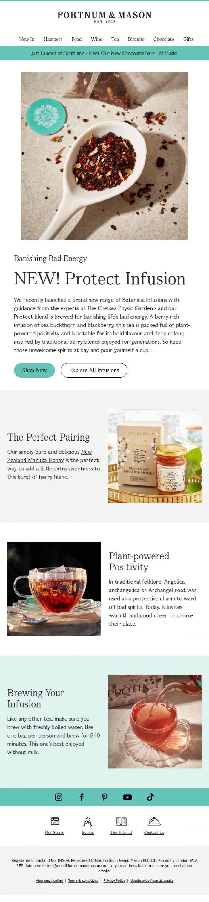 Email Design Inspiration from FORTNUM & MASON, Our NEW Protect Infusion