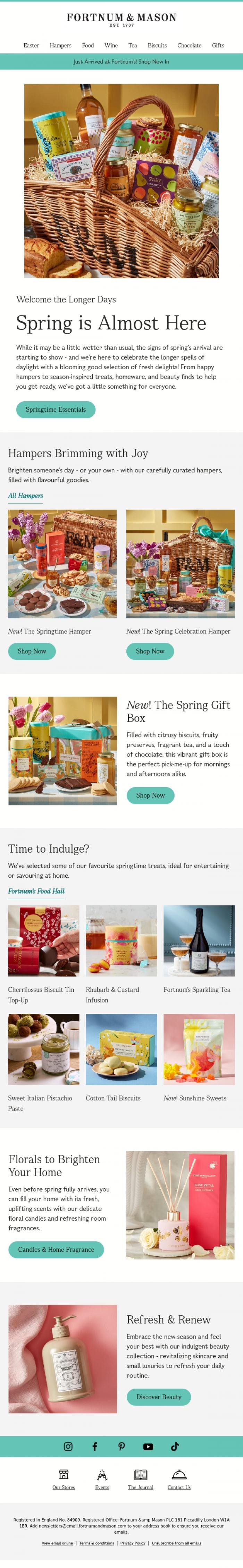 Email Design Inspiration from FORTNUM & MASON, Fresh Spring Picks Have Arrived🌸