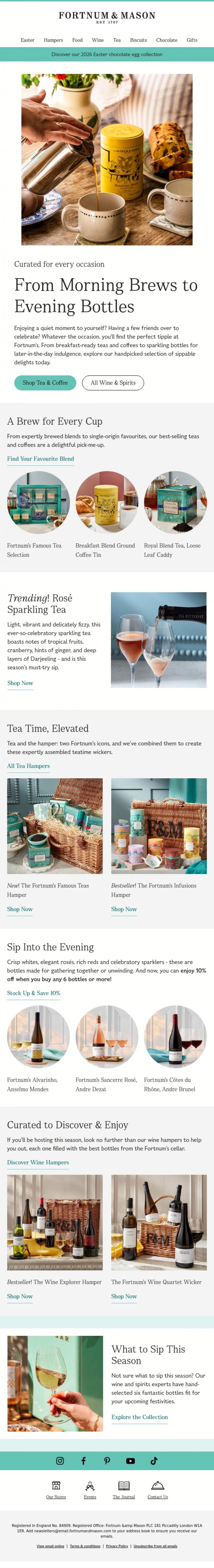 Email Design Inspiration from FORTNUM & MASON, Explore Our Brilliant Bottles & Brews