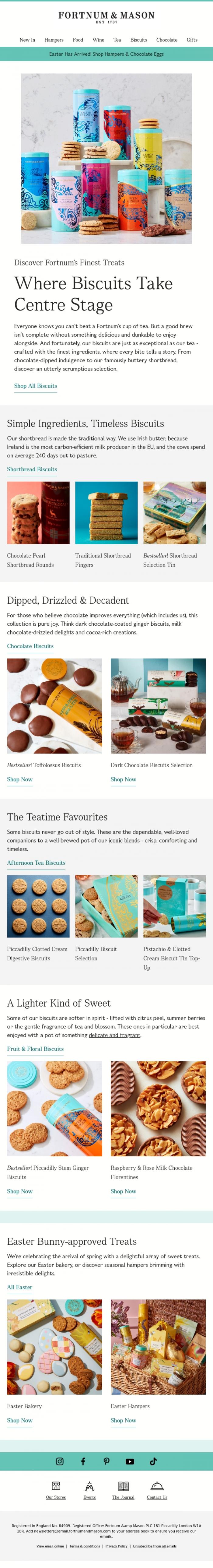 Email Design Inspiration from FORTNUM & MASON, All About Fortnum's Biscuits🍪