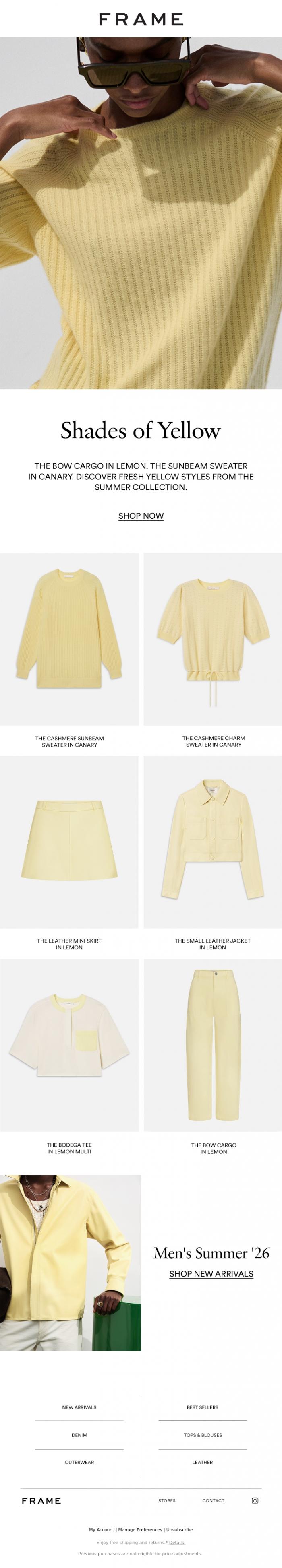 Email Design Inspiration from FRAME, The Color of Summer