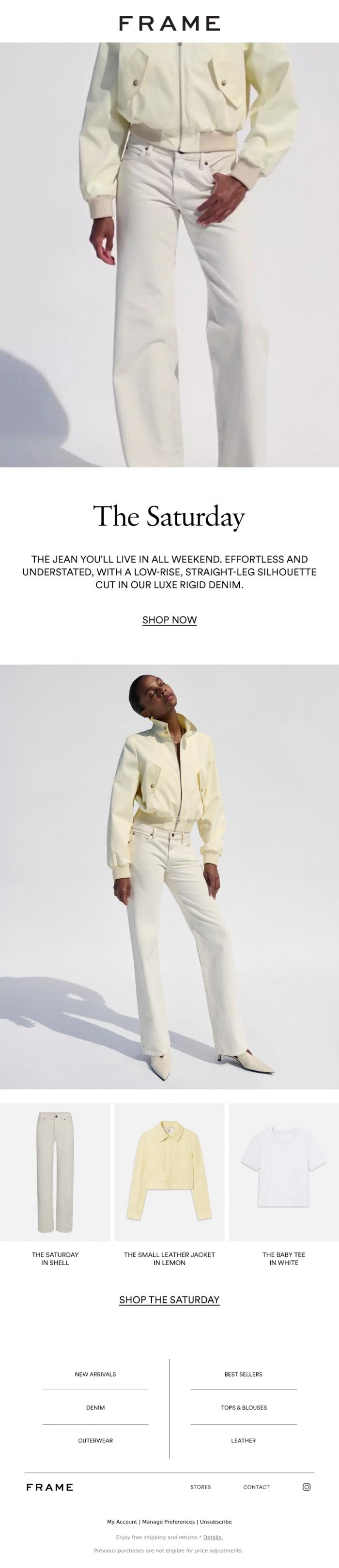 Email Design Inspiration from FRAME, ICYMI: Meet The Saturday