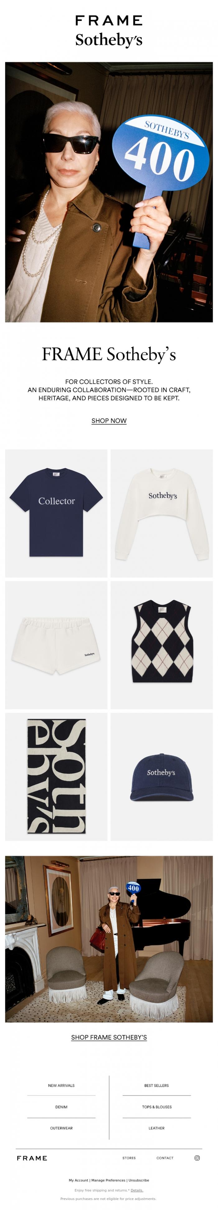 Email Design Inspiration from FRAME, For Collectors of Style