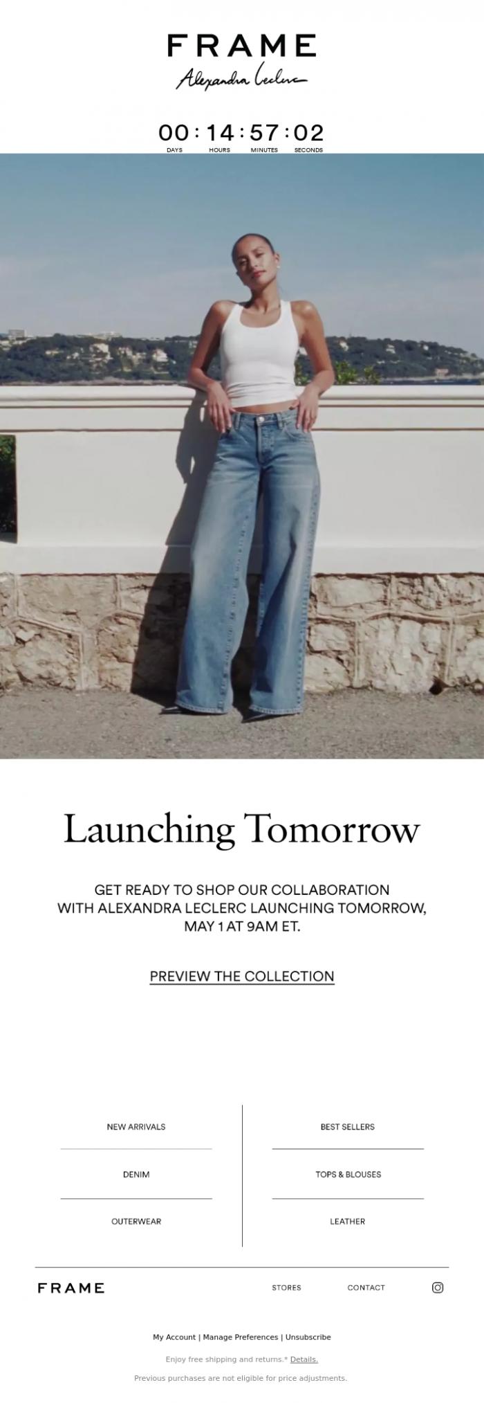 Email Design Inspiration from FRAME, Coming Tomorrow, 9AM ET