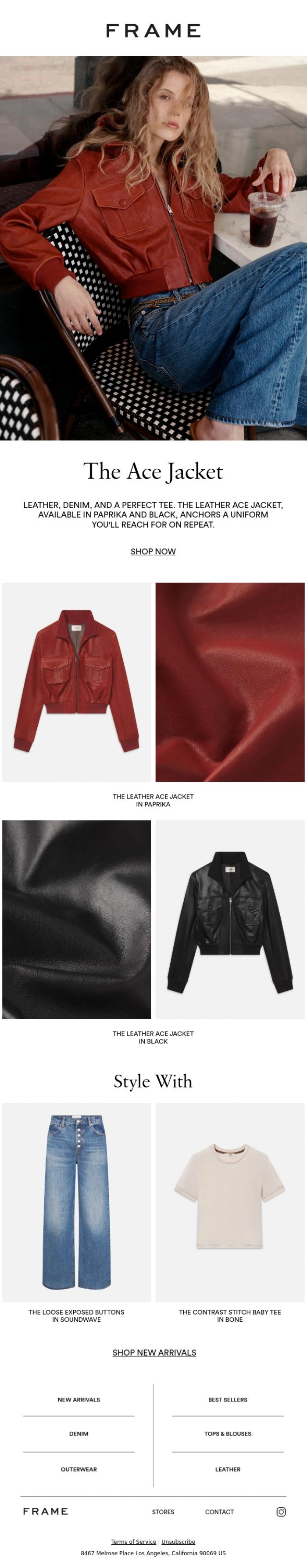 Email Design Inspiration from FRAME, The Staple Jacket
