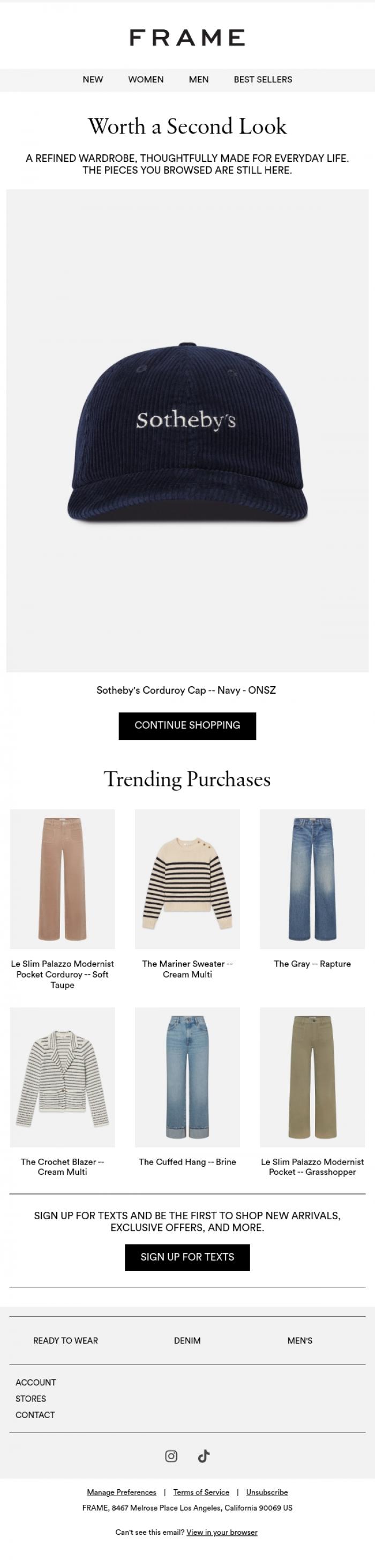 Email Design Inspiration from FRAME, Worth a Second Look