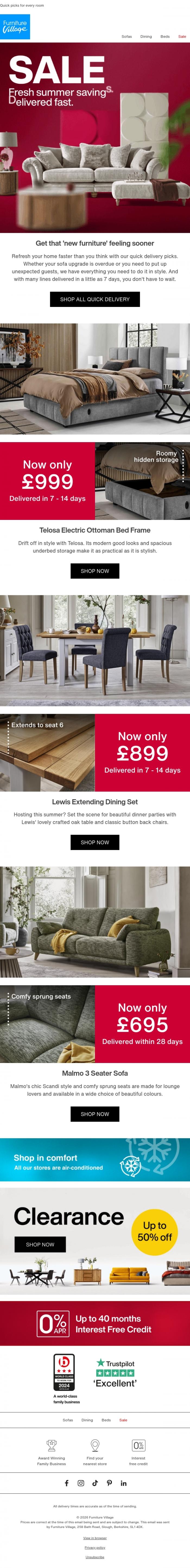 Email Design Inspiration from Furniture Village, In a hurry? You'll love these ➡️