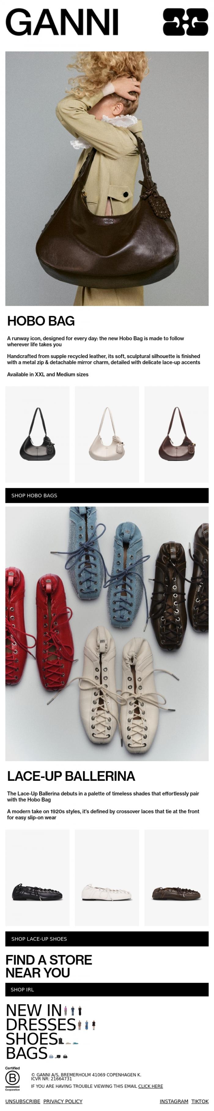 Email Design Inspiration from GANNI, NEW SEASON RUNWAY HEROES