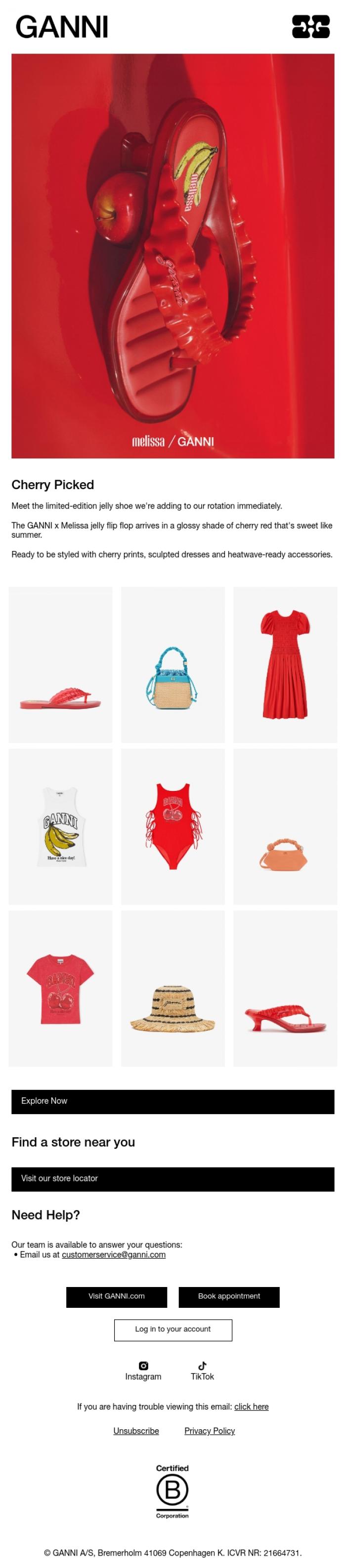 Email Design Inspiration from GANNI, Jelly Season