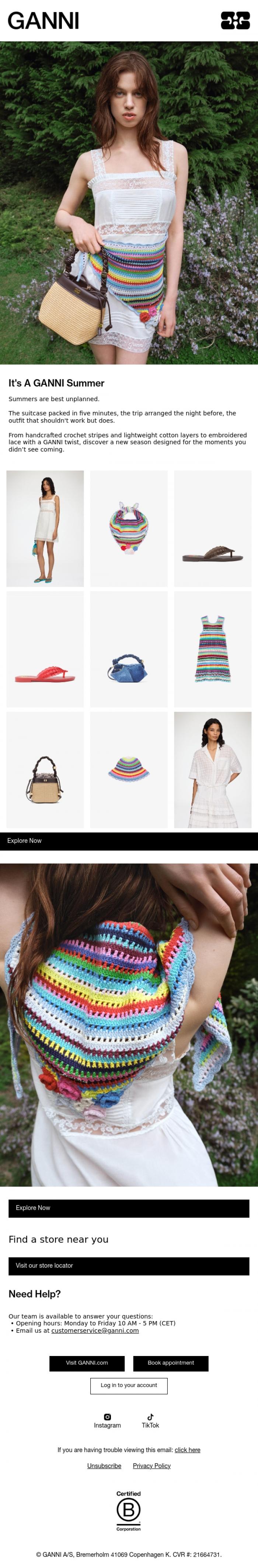 Email Design Inspiration from GANNI, Just Landed: It's A GANNI Summer