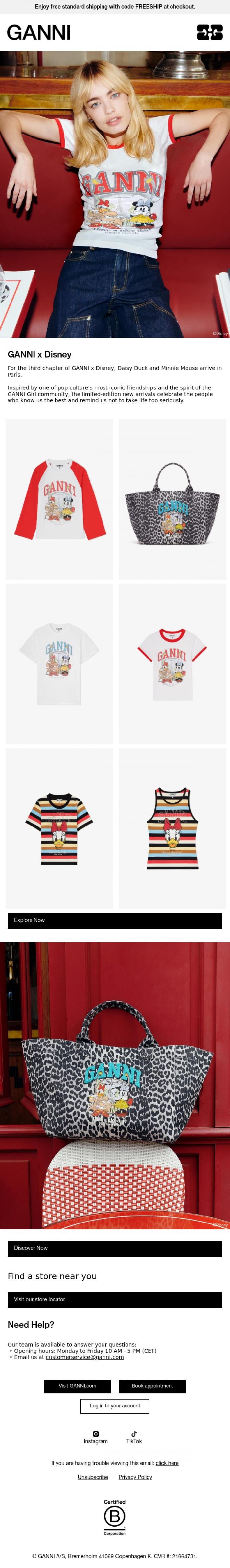Email Design Inspiration from GANNI, Just Landed: GANNI x Disney