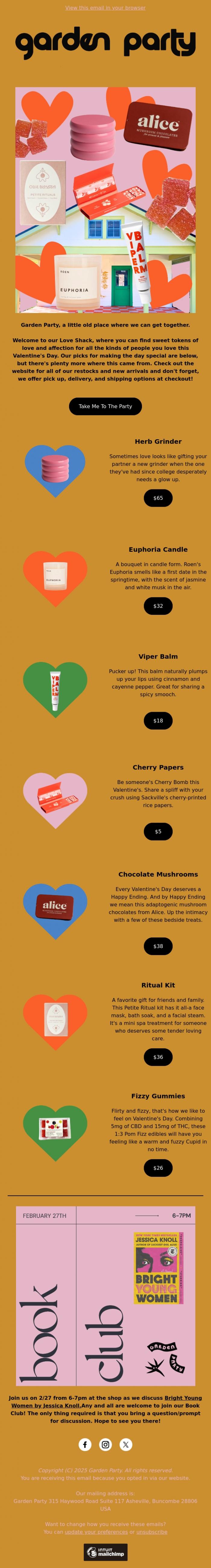 Email Design Inspiration from Garden Party, You Can Call Us The Love Shack💝