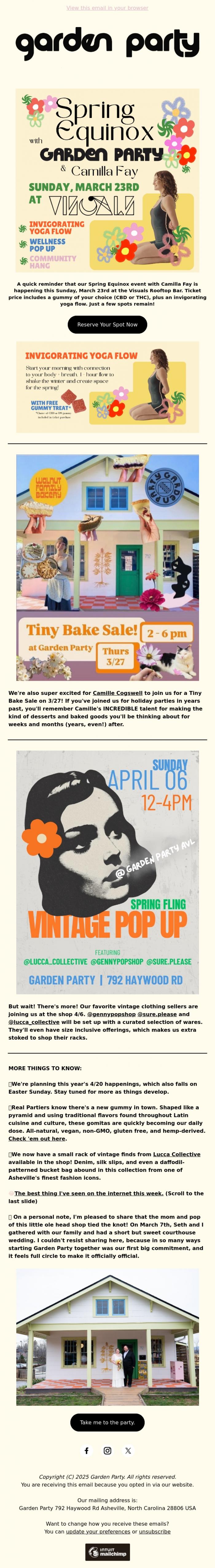 Email Design Inspiration from Garden Party, Events & Thingsss 🙂
